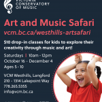 Art & Music Safari (Ages 5-10) Drop-In classes